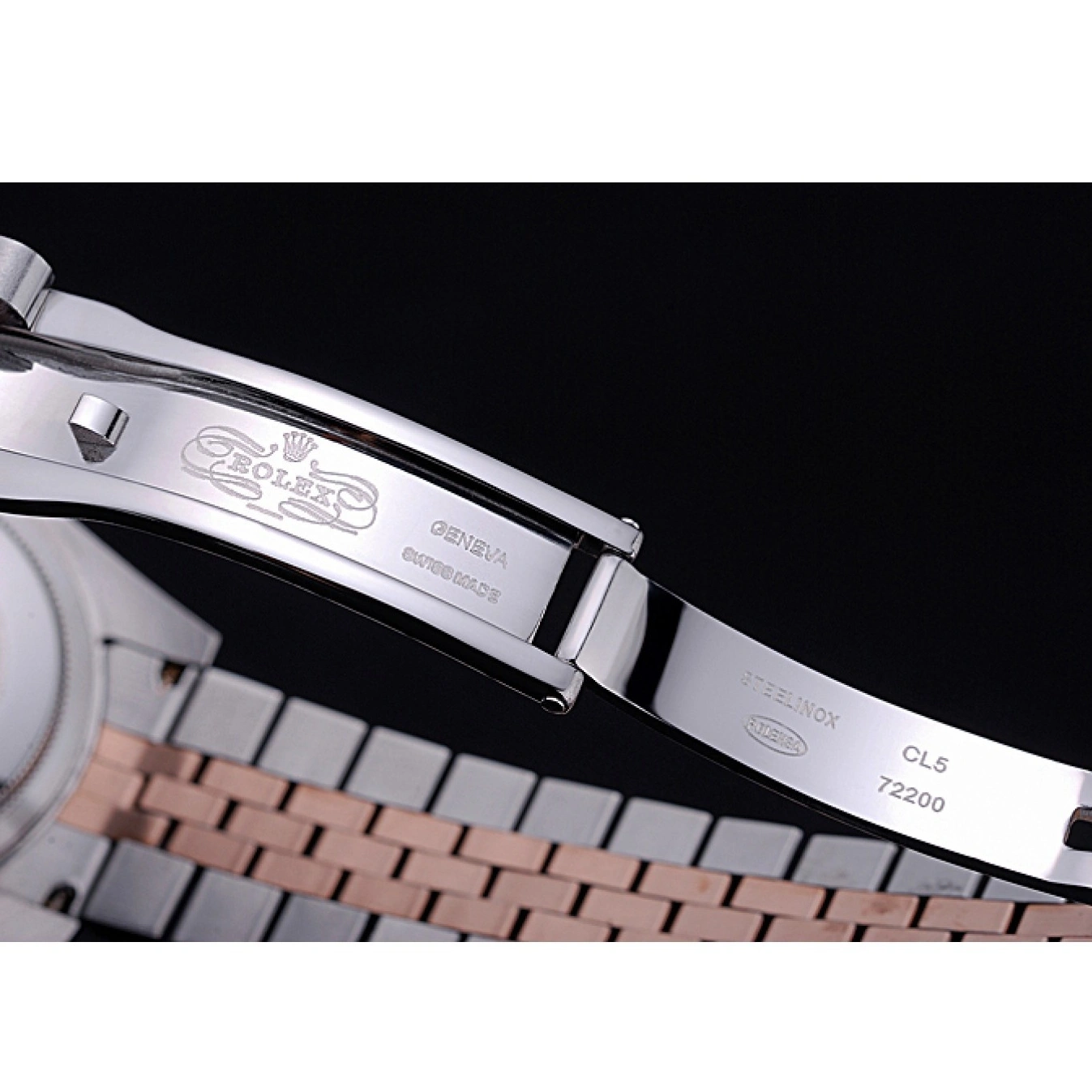 AAA replica watch Rolex Dial 622545 Black Gold and Bracelet Steel DateJust Stainless 1025